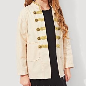 Tan Army Inspired Girls Designer Jacket